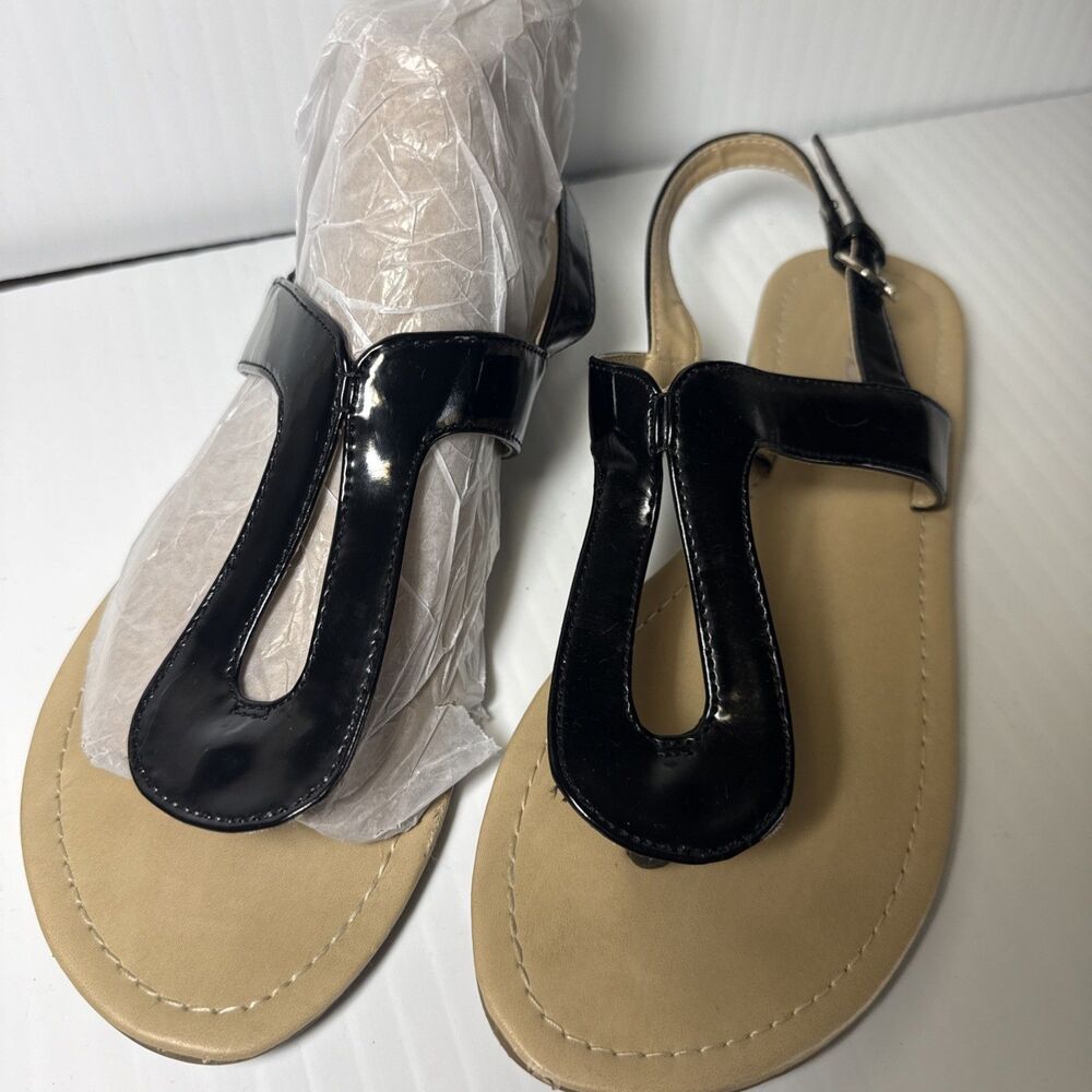 Soda Black Sandal 8.5